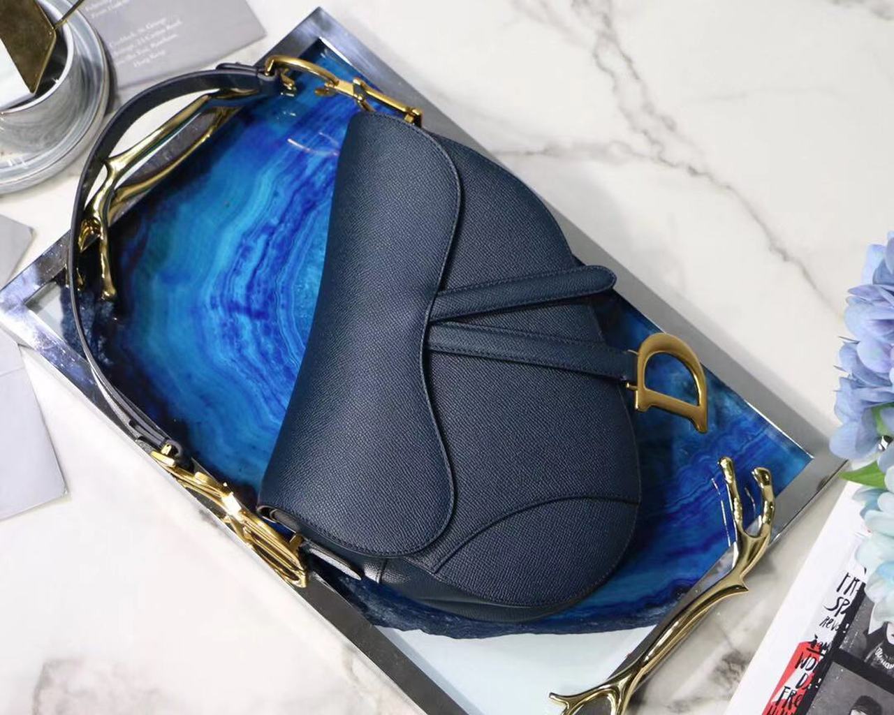 DI Saddle Shoulder Bag Blue For Women 7in/17cm CD