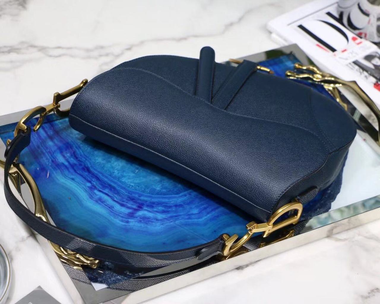 DI Saddle Shoulder Bag Blue For Women 7in/17cm CD