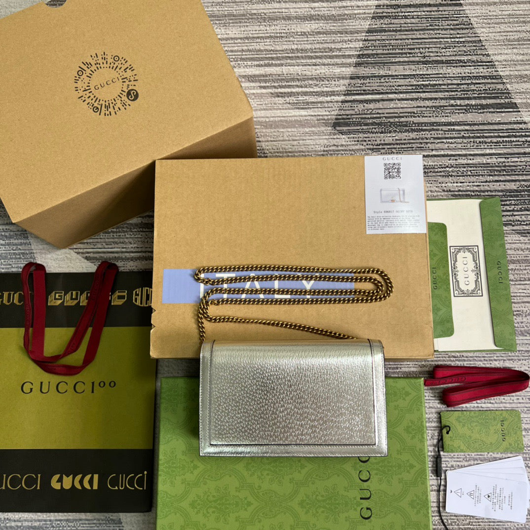 gg Diana Mini Bag With Bamboo Silver For Women, Women’s Bags 7.5in/19cm gg