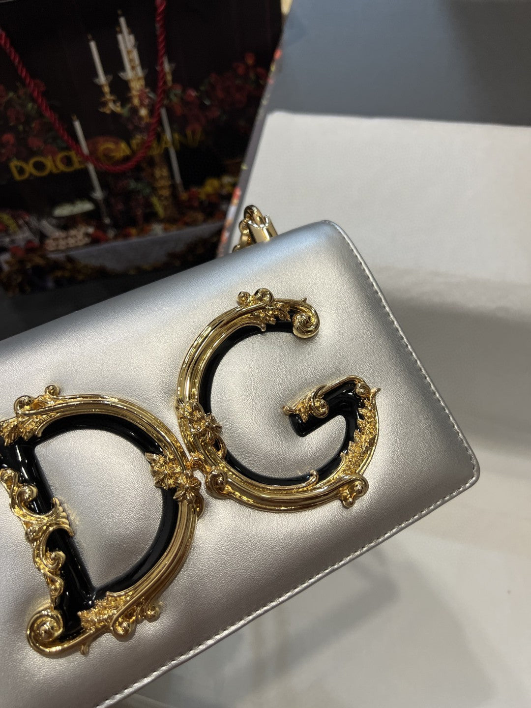 DG Nappa DG Girls Shoulder Bag Silver For Women 8.3in/21cm DG