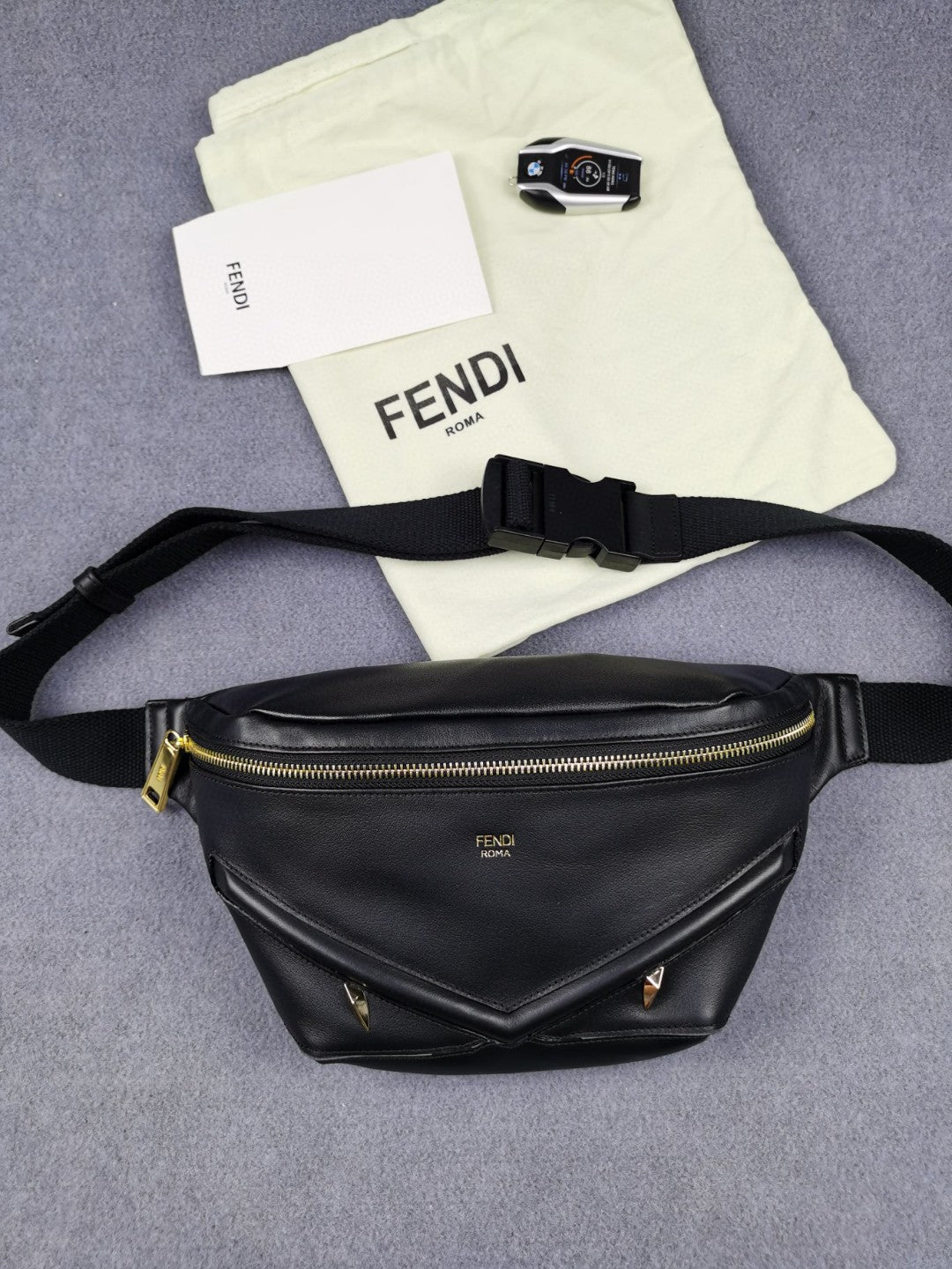 FI Little Monster Belt Bag Black For Men, Men’s Bags 7.9in/20cm FF