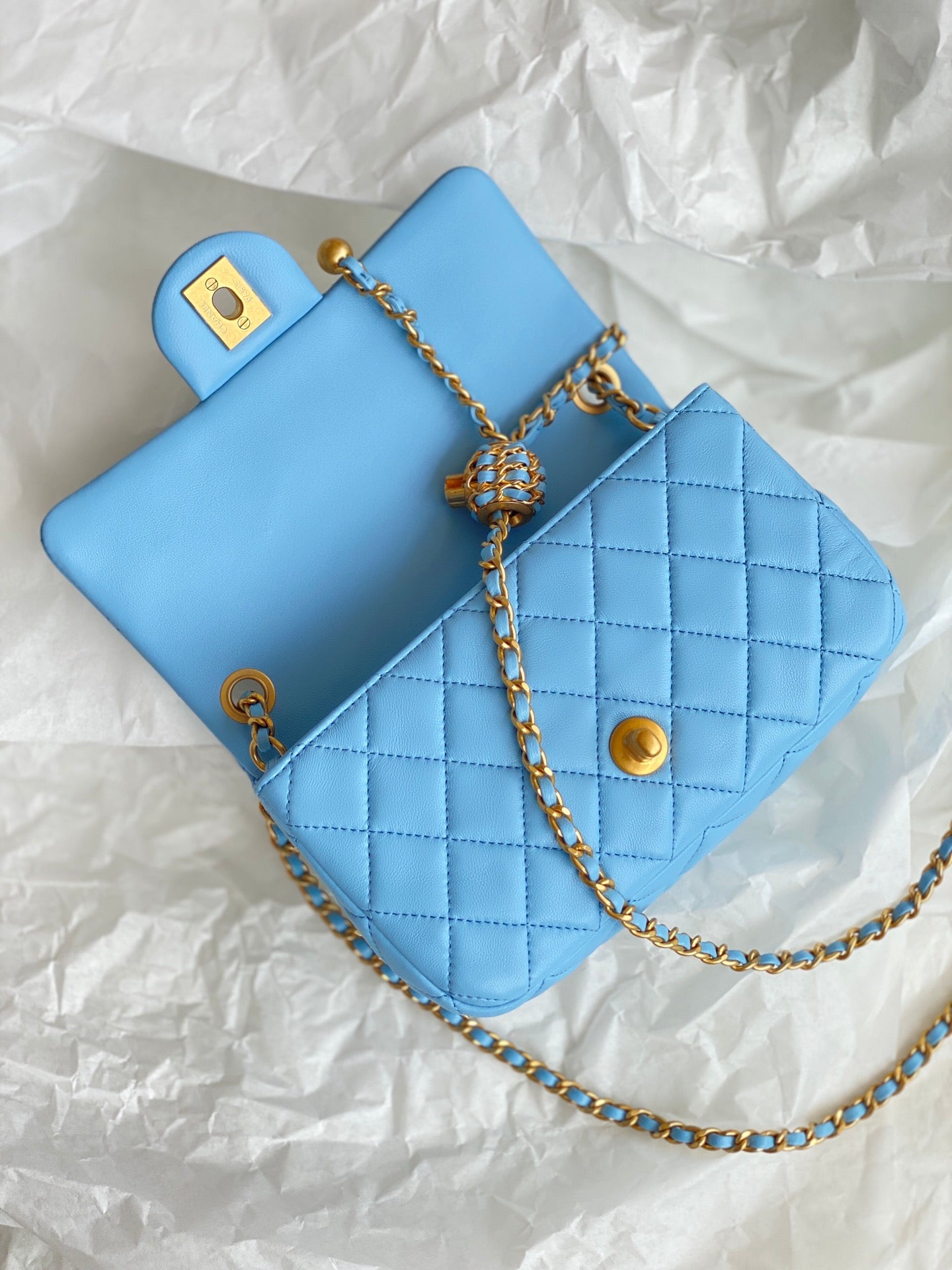 ChanelMini Flap Bag Blue For Women, Women’s Bags 7.9in/20cm