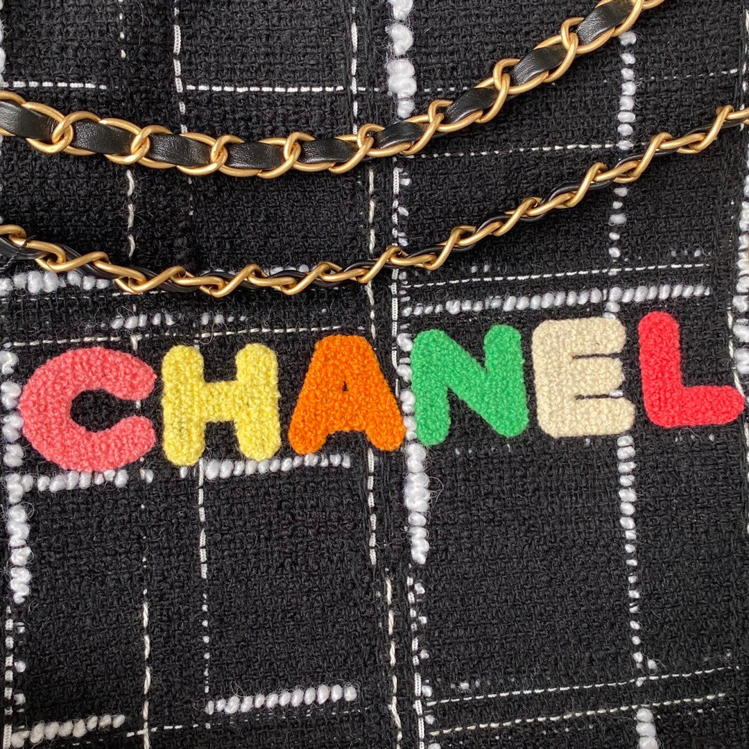 CHL 22 Handbag Gold Hardware Black For Women, Women’s Handbags, Shoulder Bags 14.2in/36cm AS3262