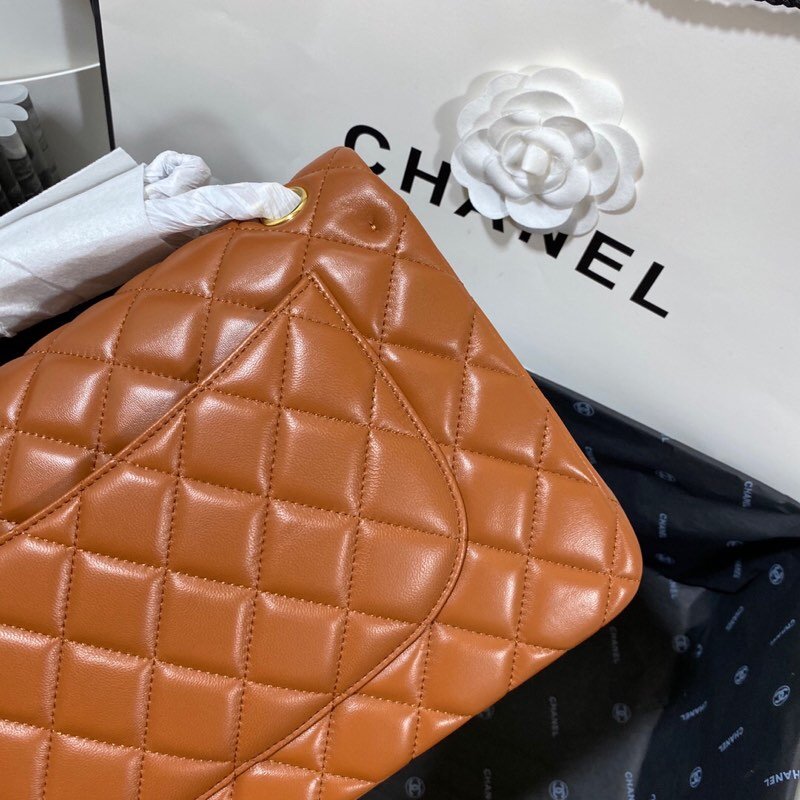 ChanelLarge Classic Handbag Gold Hardware Brown For Women, Women’s Handbags, Shoulder Bags 11.8in/30cm