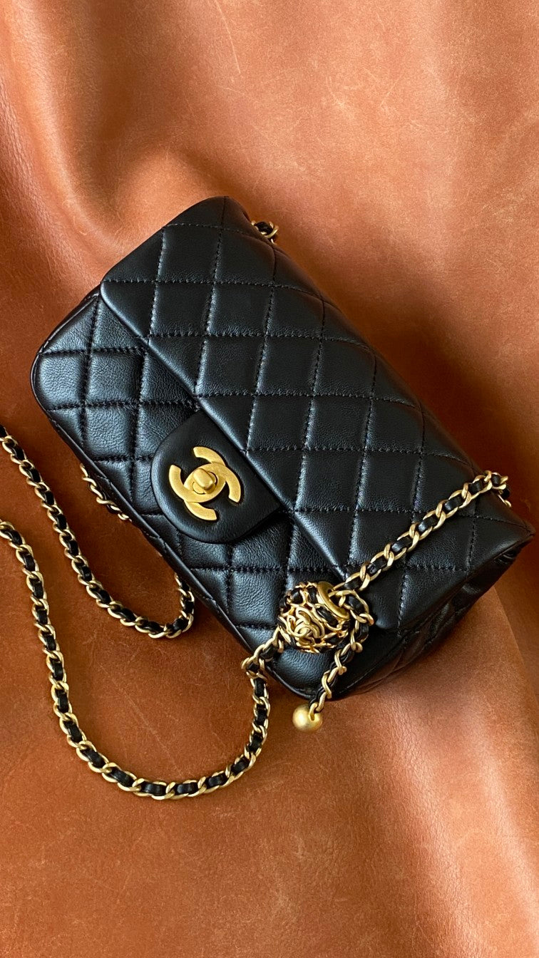 ChanelMini Flap Bag Black For Women, Women’s Bags 7.9in/20cm