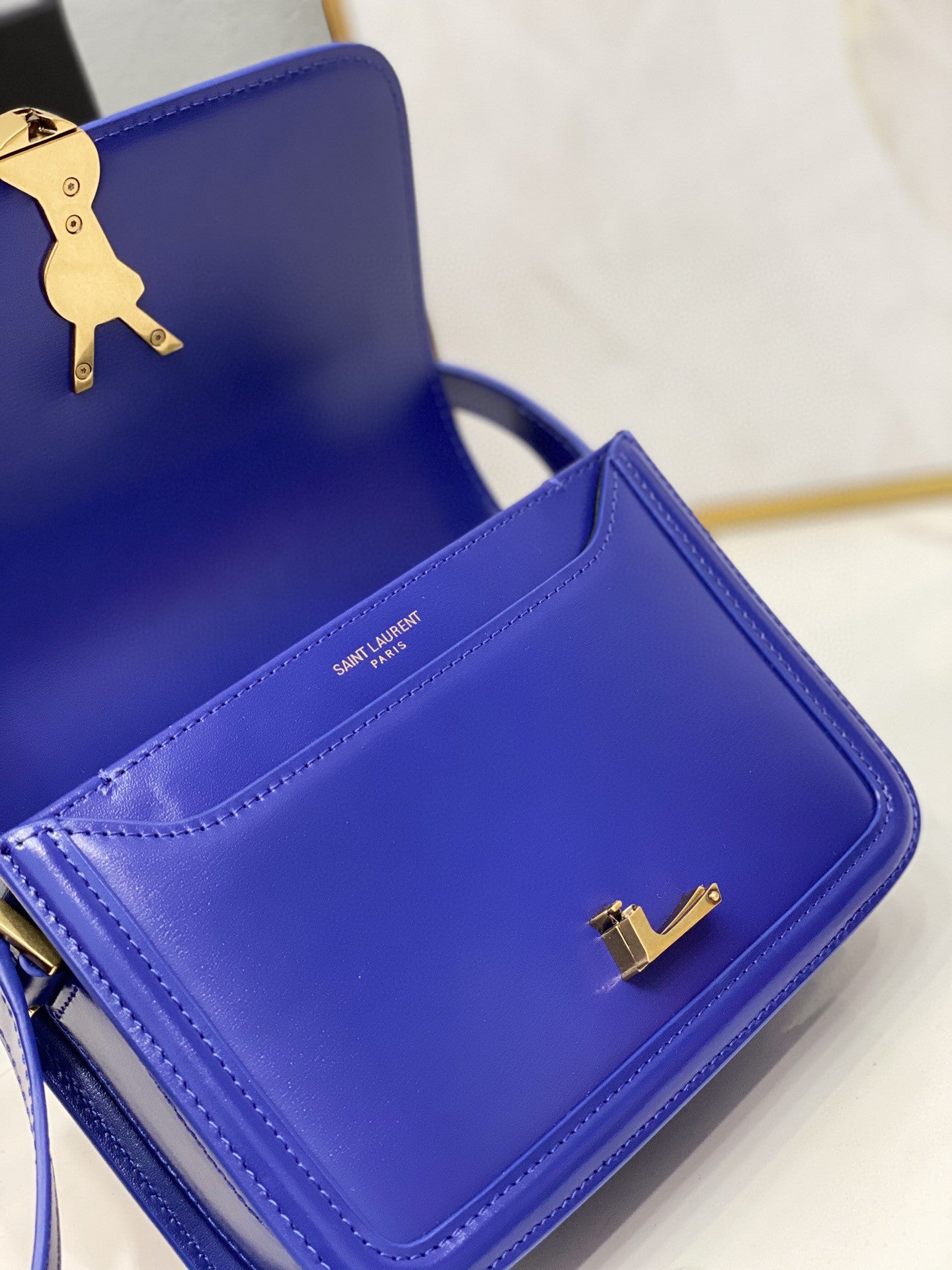 YSSL Solferino Small Satchel In Box Navy Blue For Women 7.4in/19cm YSL