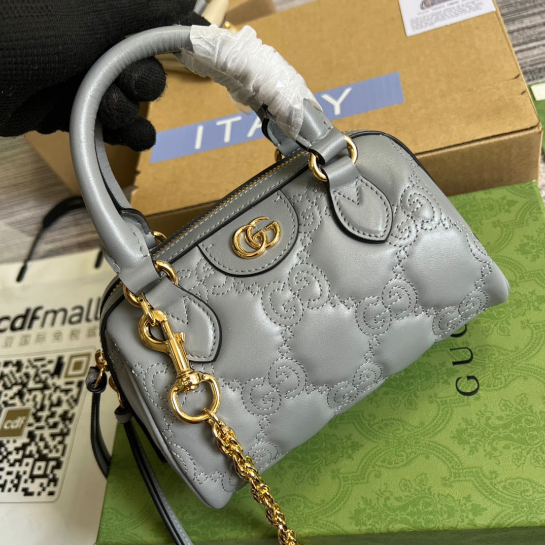 gg Matelasse Top Handle Bag Black For Women, Women’s Bags 7.5in/19cm gg 702251 UM8HG 1046