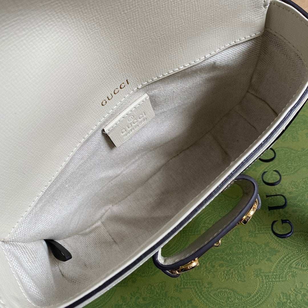 gg Horsebit 1955 gg Mini Bag White For Women, Women’s Bags 8in/21cm gg