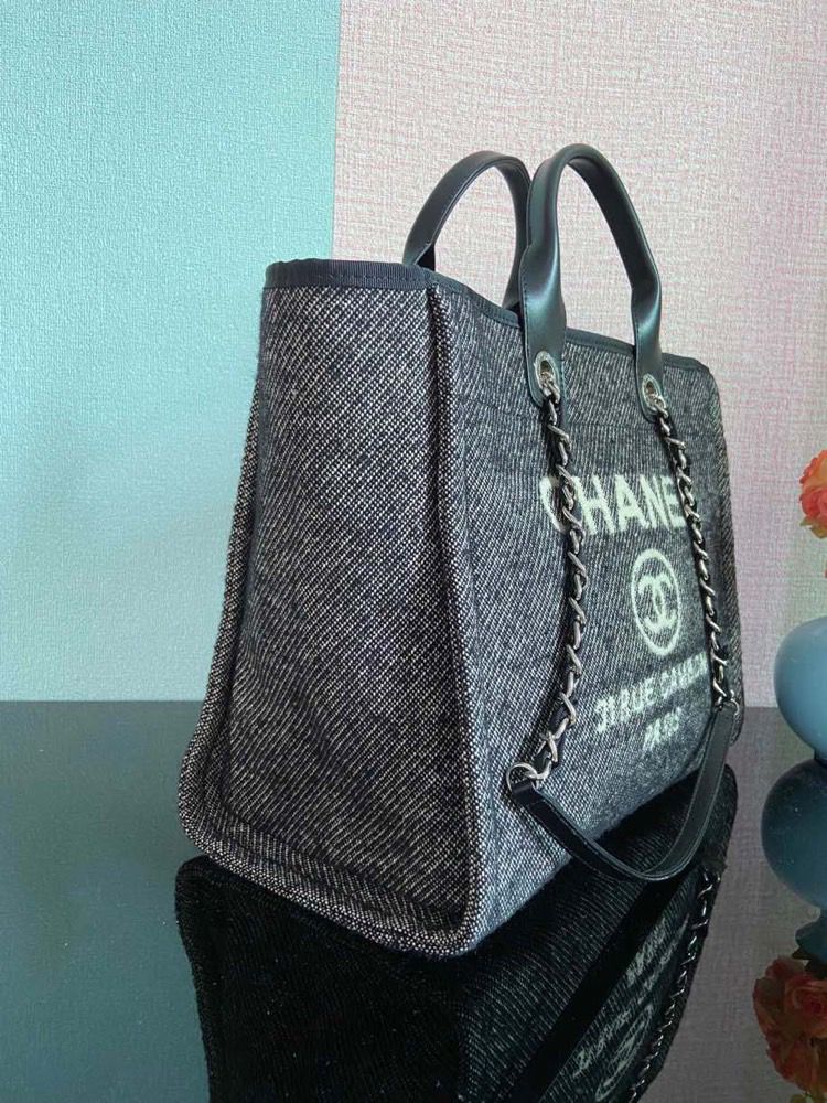 ChanelLarge Shopping Tote Bag Grey For Women, Women’s Handbag, Shoulder Bags 15in/38cm