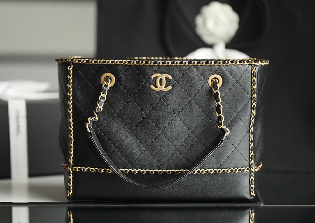 ChanelShopping Tote Bag Black For Women, Women’s Handbag, Shoulder Bags 13.3in/34cm AS2761 B06380 94305