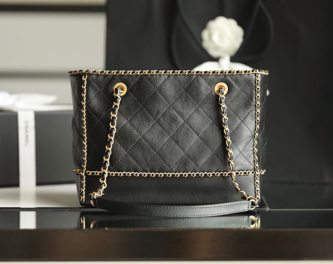 ChanelShopping Tote Bag Black For Women, Women’s Handbag, Shoulder Bags 13.3in/34cm AS2761 B06380 94305
