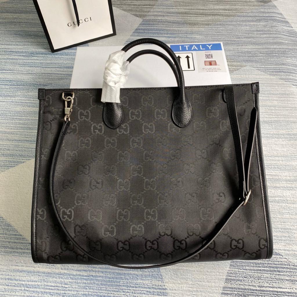gg Off The Grid Tote Bag Black gg Nylon For Women 17in/43cm gg 630353 H9HAN 1000