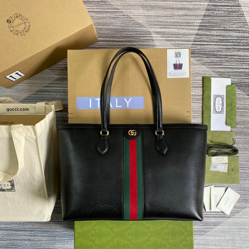 gg Ophidia Medium Tote Black For Women 15in/38cm gg 631685 CWG1A 1060
