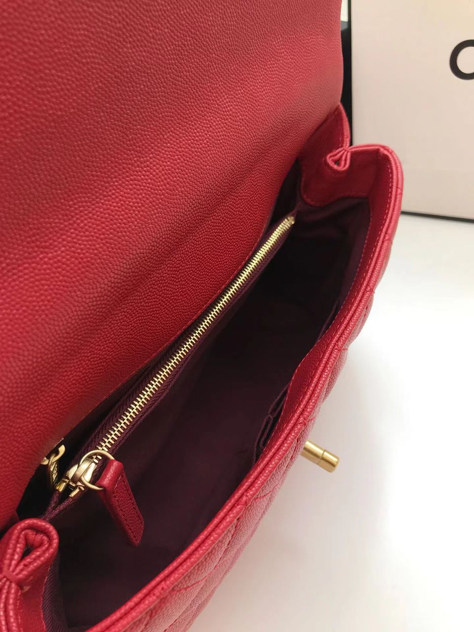 ChanelLarge Flap Bag With Top Handle Red For Women, Women’s Handbags, Shoulder And Crossbody Bags 11in/28cm A92991