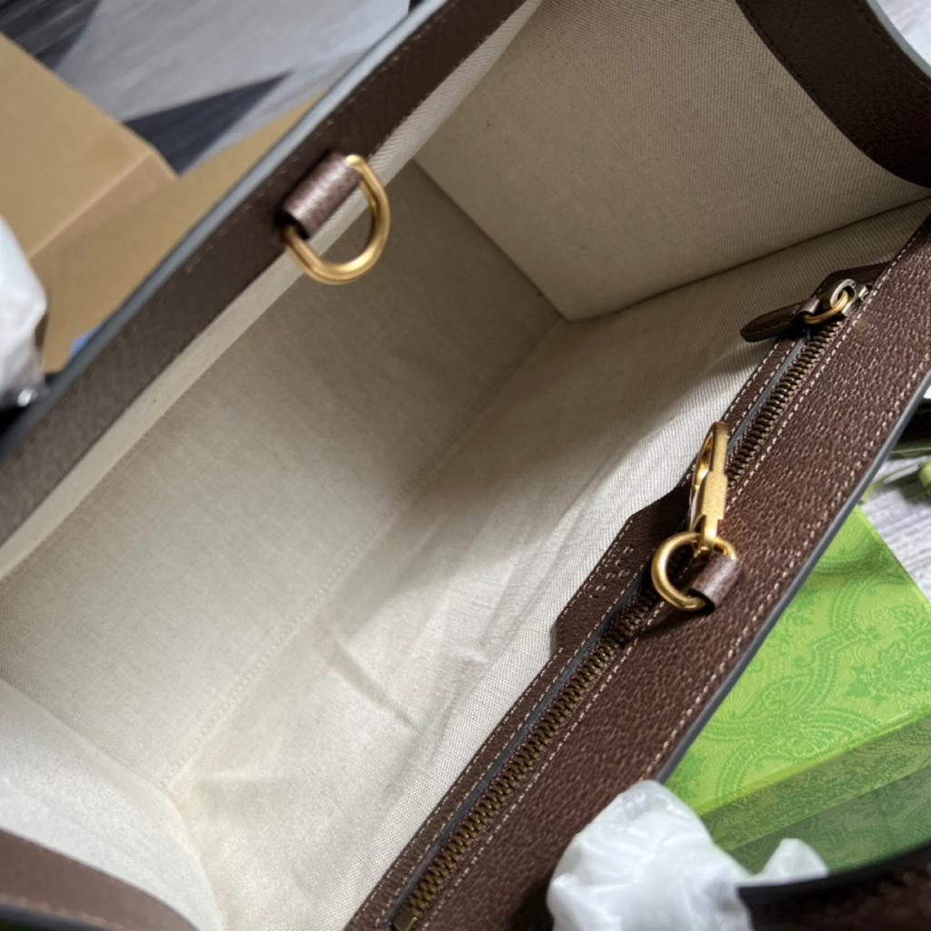 gg Tiger gg Medium Tote Bag Beige And Ebony gg Supreme Canvas Brown For Women 14.8in/37.6cm gg 687827 US7EC 9396