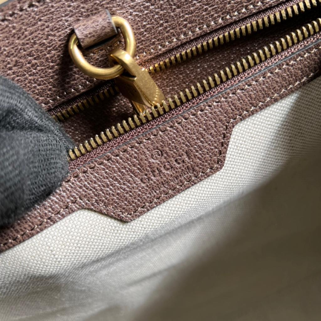 gg Tiger gg Medium Tote Bag Beige And Ebony gg Supreme Canvas Brown For Women 14.8in/37.6cm gg 687827 US7EC 9396