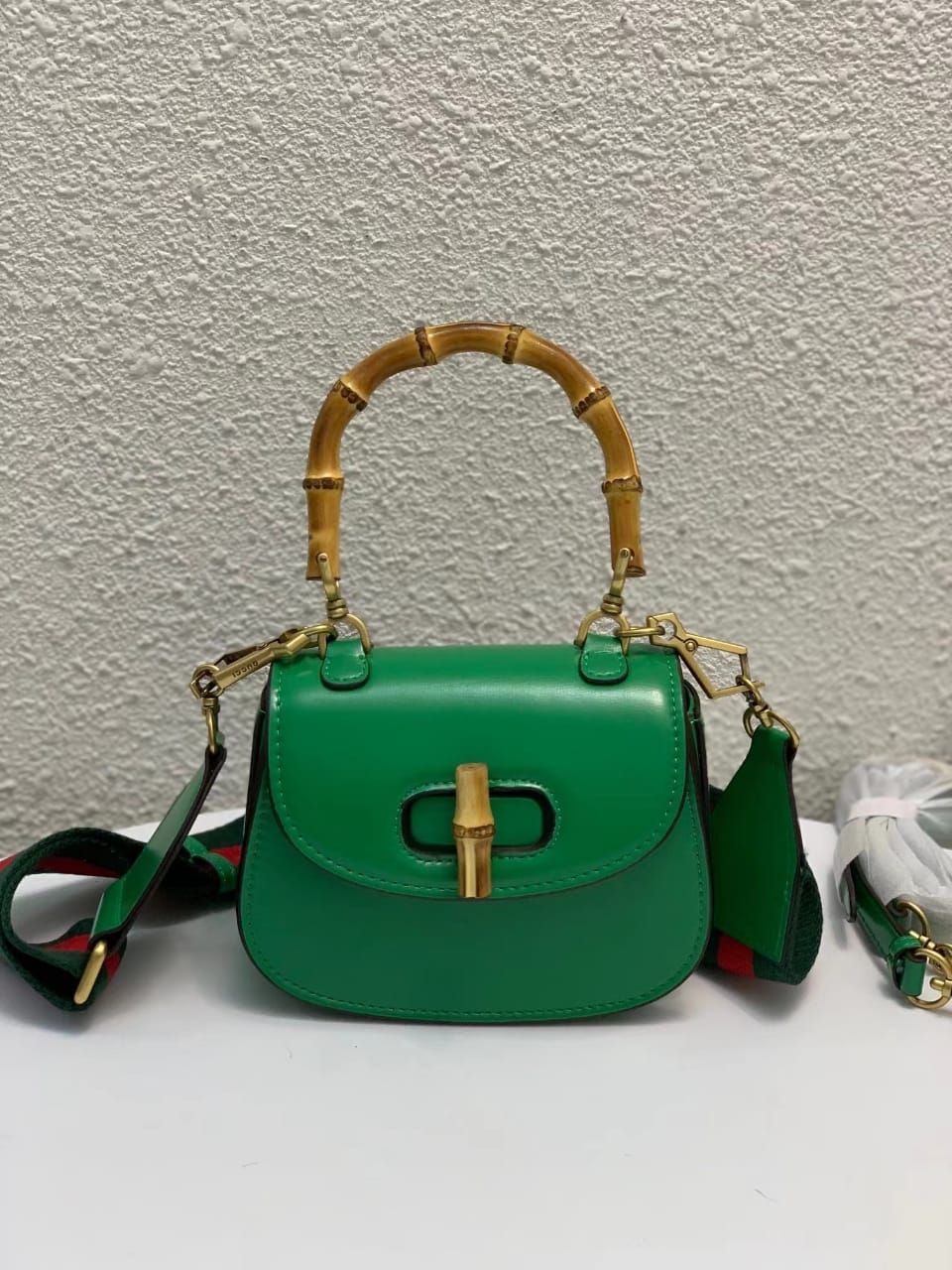 gg Bamboo 1947 Small Top Handle Bag Green For Women 8.3in/21cm gg 675797 10ODT 3384