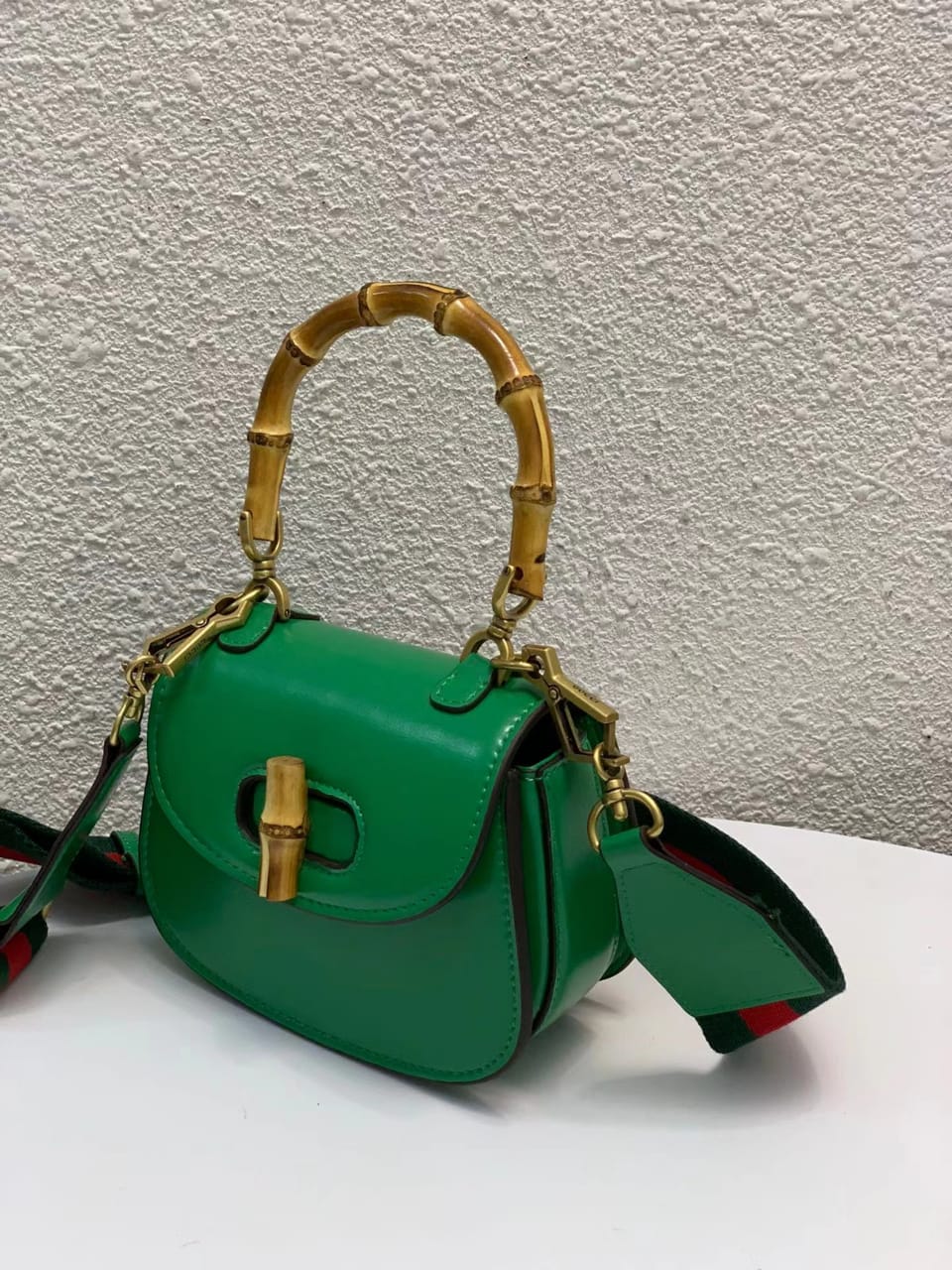 gg Bamboo 1947 Small Top Handle Bag Green For Women 8.3in/21cm gg 675797 10ODT 3384