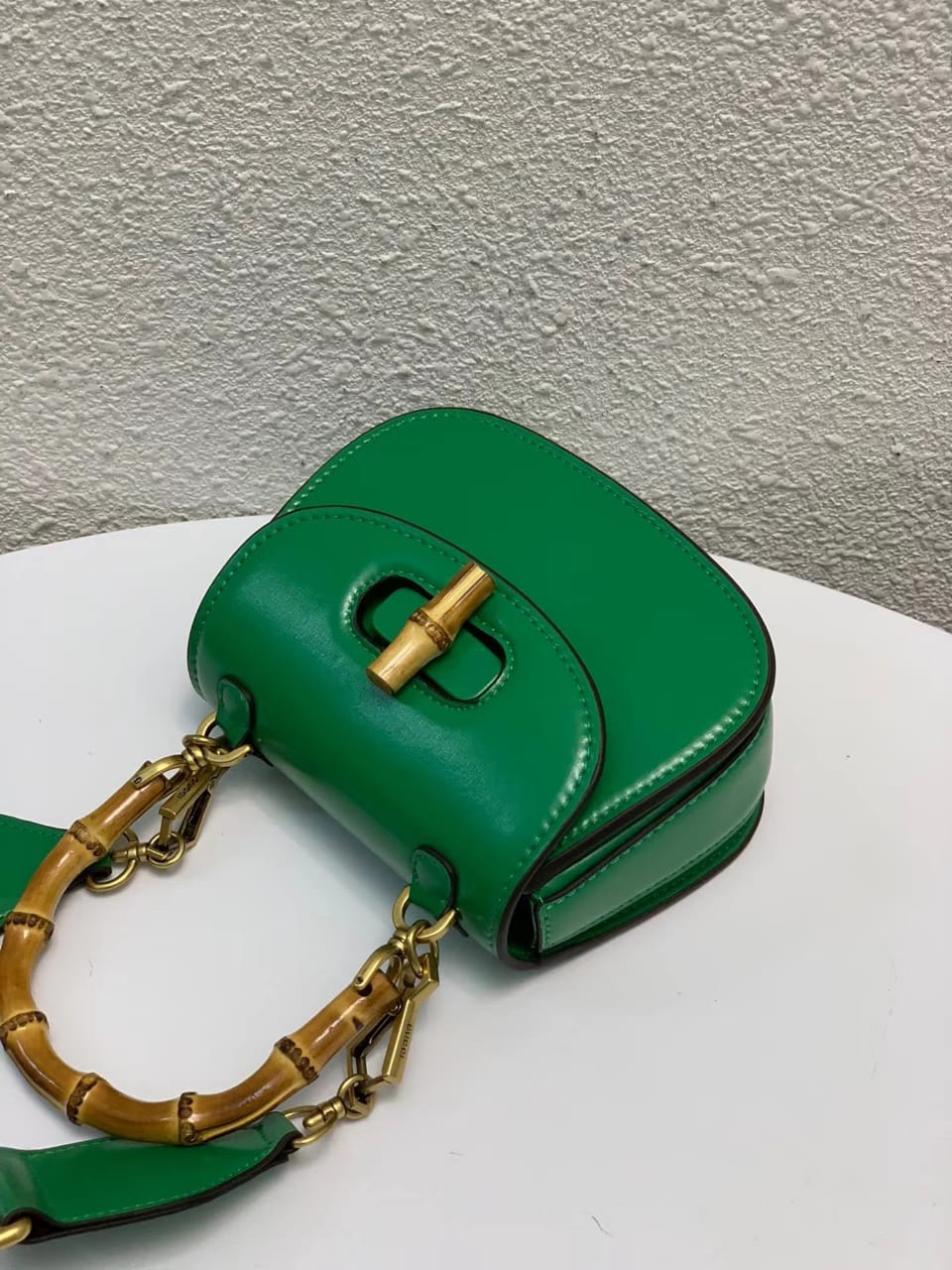 gg Bamboo 1947 Small Top Handle Bag Green For Women 8.3in/21cm gg 675797 10ODT 3384