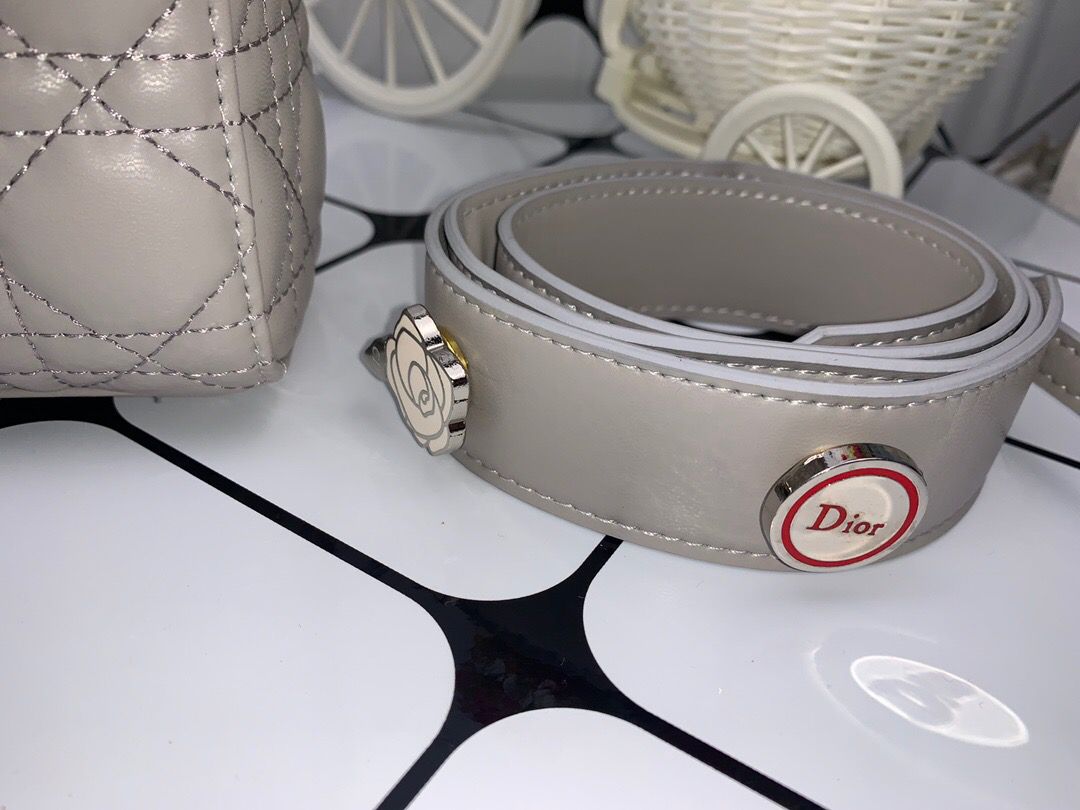 DI Small Lady Bag Gold Toned Hardware, Dark Grey, For Women Women’s Handbags, Crossbody Bags, 20cm CD