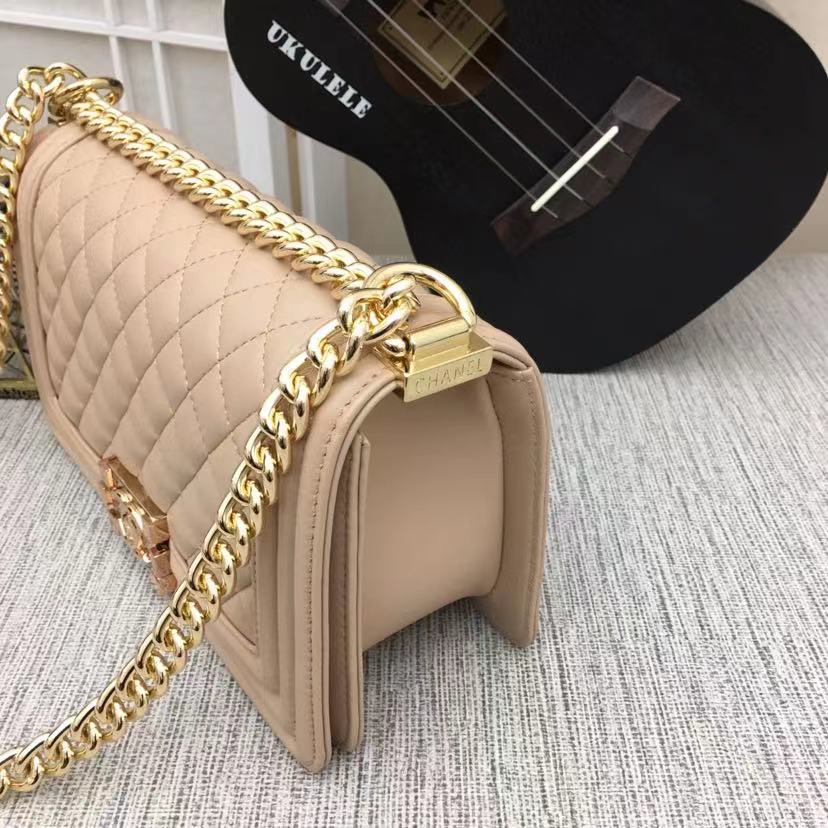 ChanelMedium Classic Handbag Yellowish Brown For Women, Women’s HandBag, Shoulder And Crossbody Bags 9.8in/25cm A67086