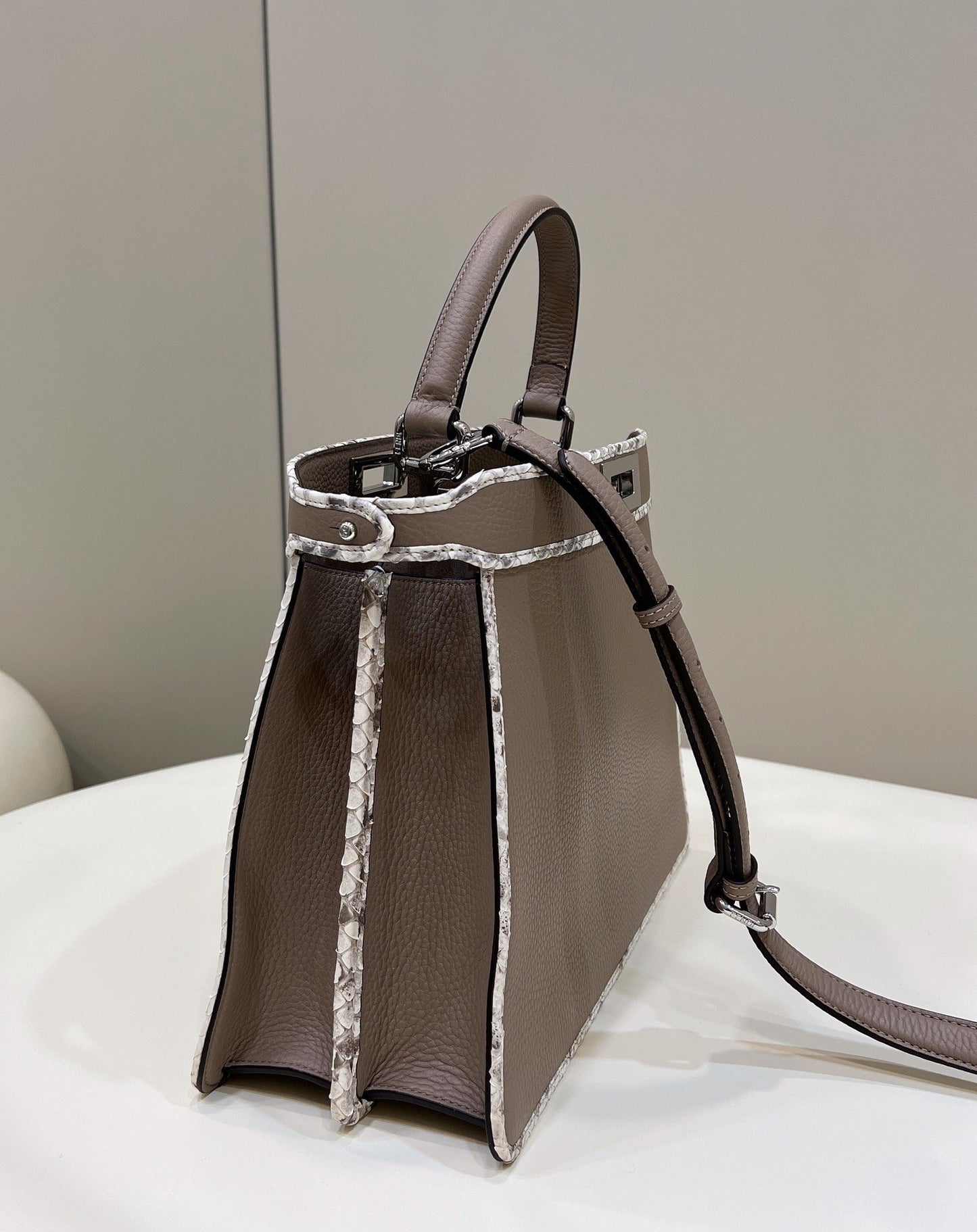 FI Peekaboo ISeeU Medium Greige For Women, Women’s Handbags, Shoulder Bag 13.1in/33.5cm FF