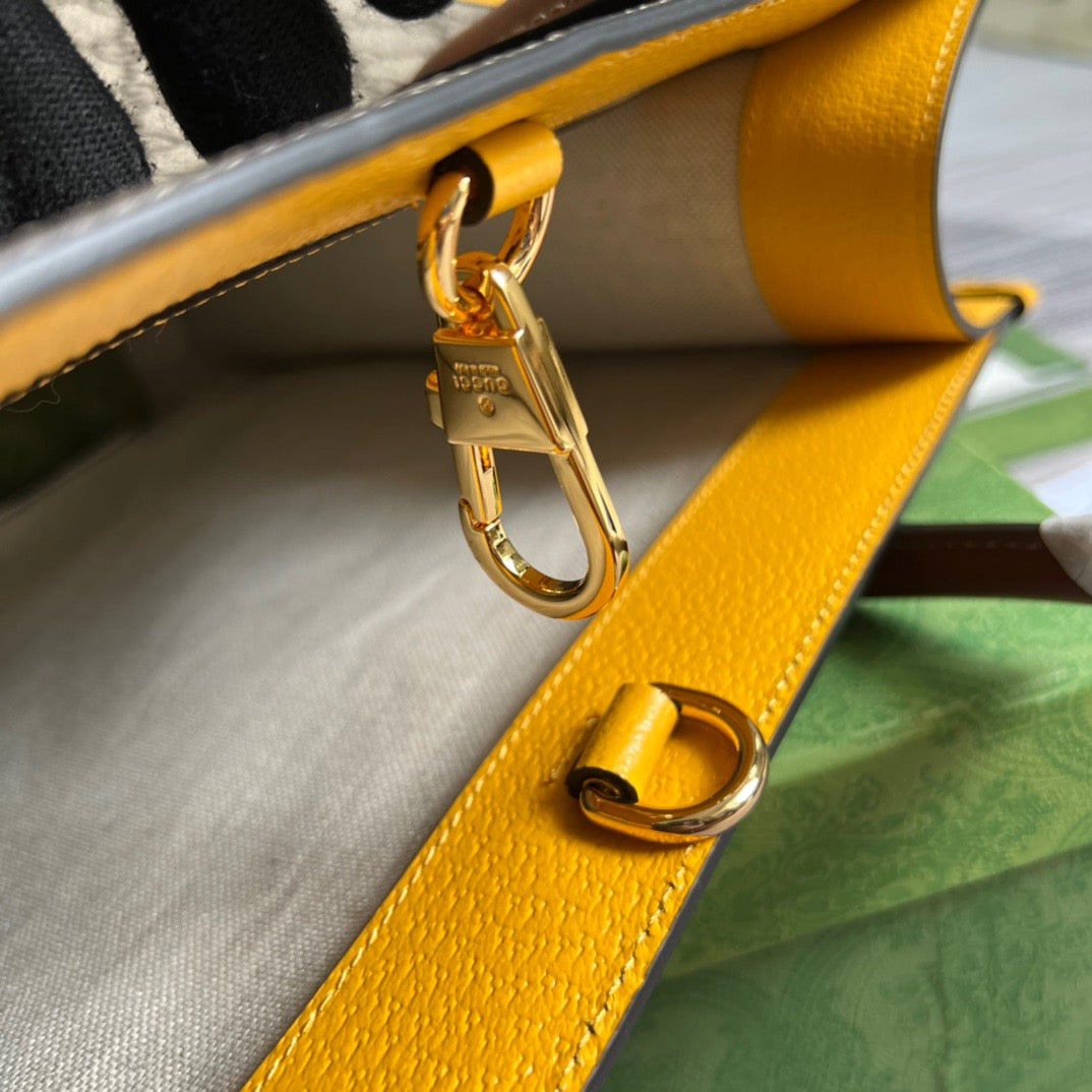 gg Love Parade gg Tote Bag Yellow For Women, Women’s Bags 12.2in/31cm gg