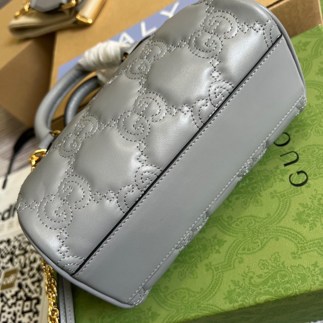 gg Matelasse Top Handle Bag Black For Women, Women’s Bags 7.5in/19cm gg 702251 UM8HG 1046