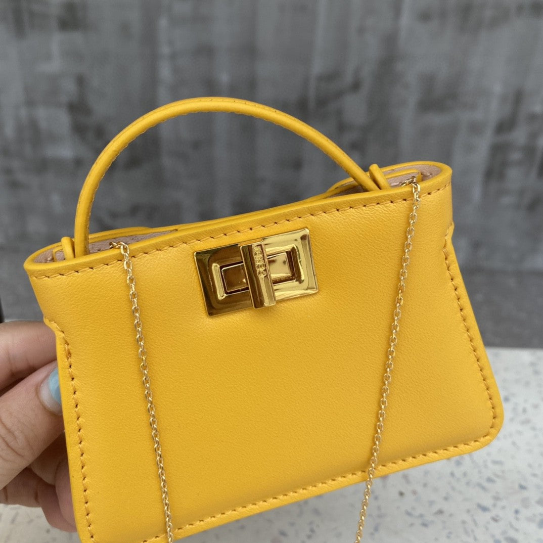 FI Nano Peekaboo Charm Crossbody Yellow Bag For Woman 12cm/4.5in
