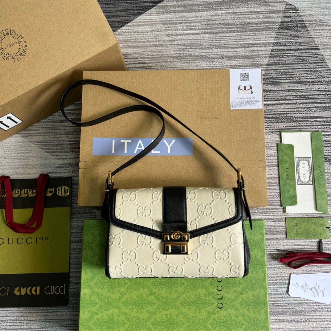 gg Small gg Top Handle Bag White For Women, Women’s Bags 17.7in/19cm gg 675791 UD9AX 9099