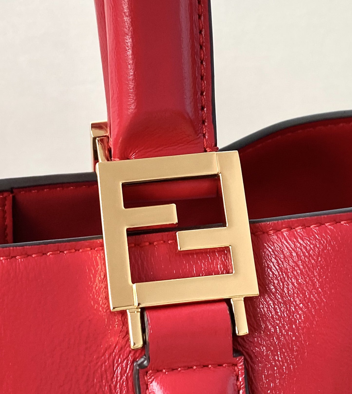 FI Medium FF Tote Shoulder Red Bag For Woman 38cm/15in