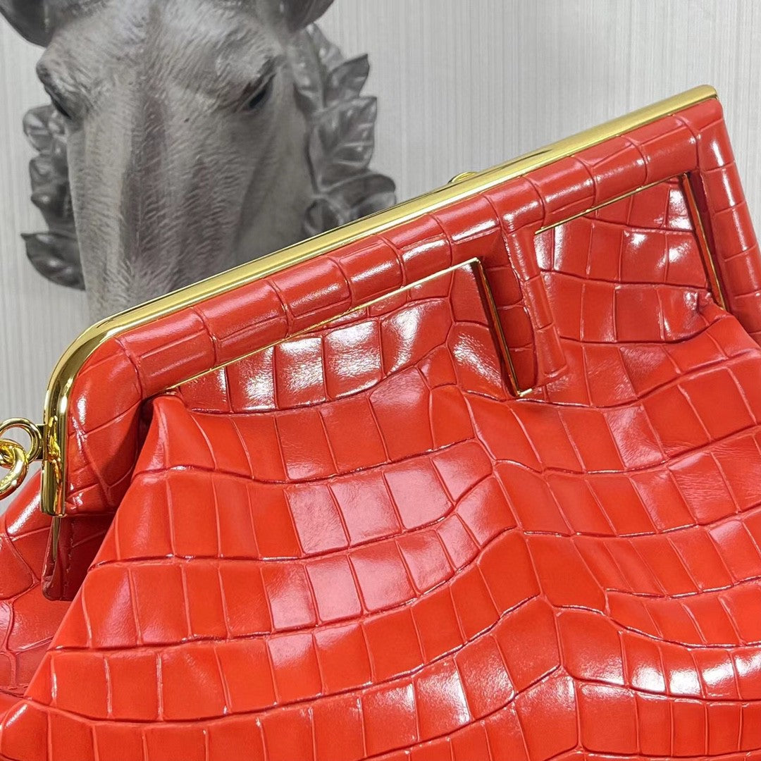 FI First Medium Orange Crocodile Bag For Woman 32.5cm/13in