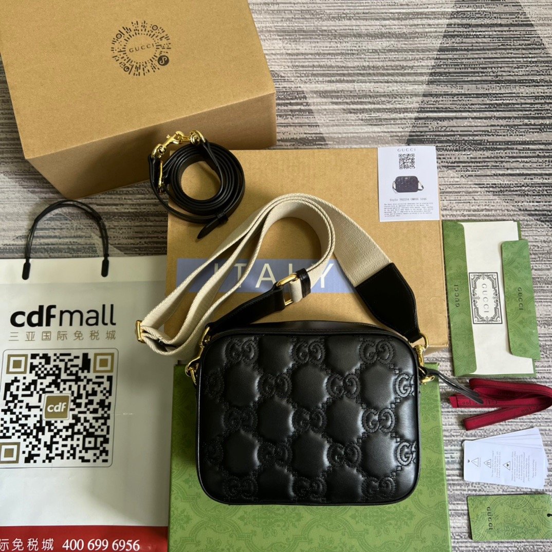 gg Matelasse Shoulder Bag Black For Women, Women’s Bags 8.5in/22cm gg 702234 UM8HG 1046