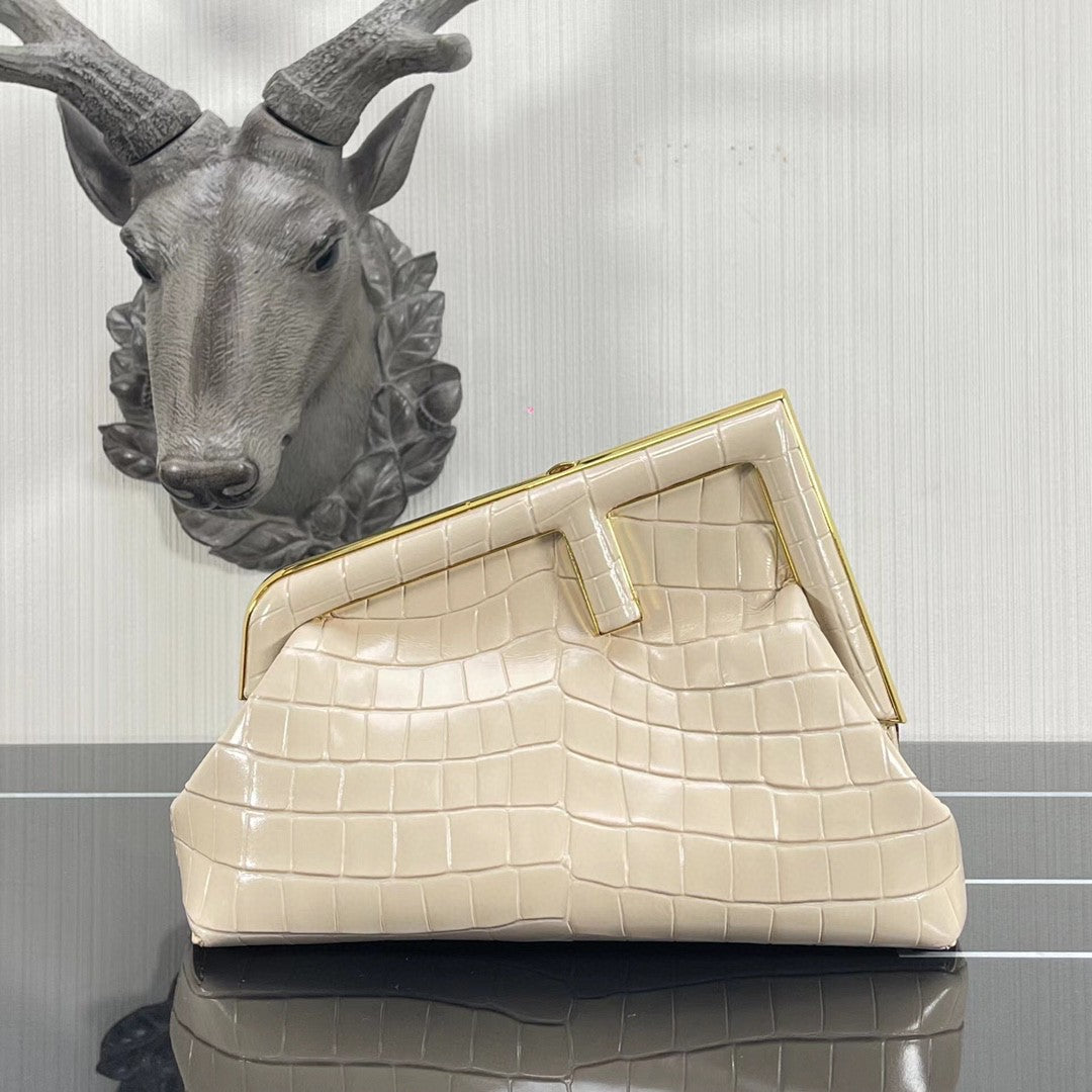 FI First Small White Crocodile Bag For Woman 26cm/10in