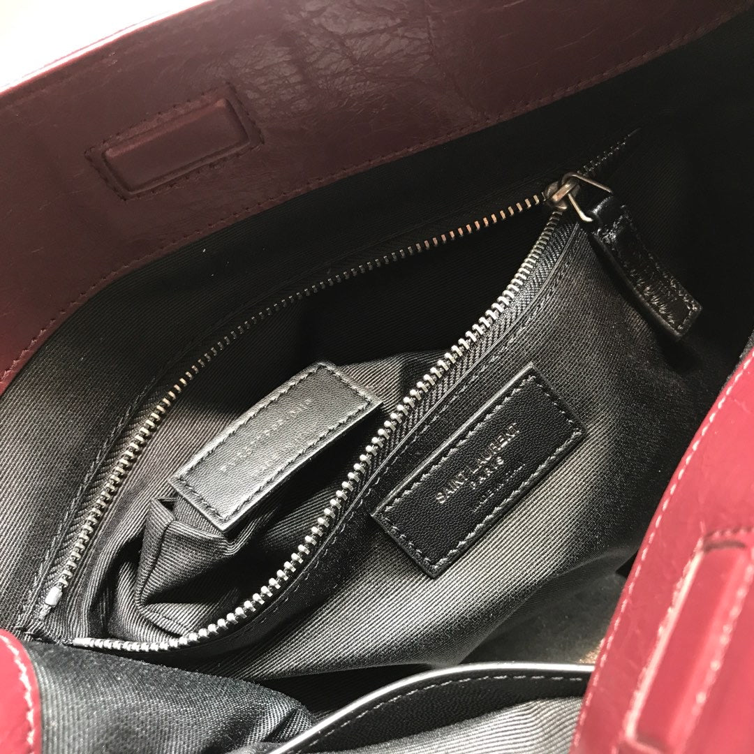 YSSL Niki Medium Shopping Bag Burgundy For Women 12.6in/32cm YSL