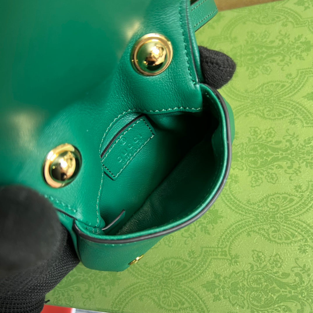 gg Blondie Card Case Wallet Green For Women, Women’s Bags 4.5in/12cm gg 698635 UXX0G 3120