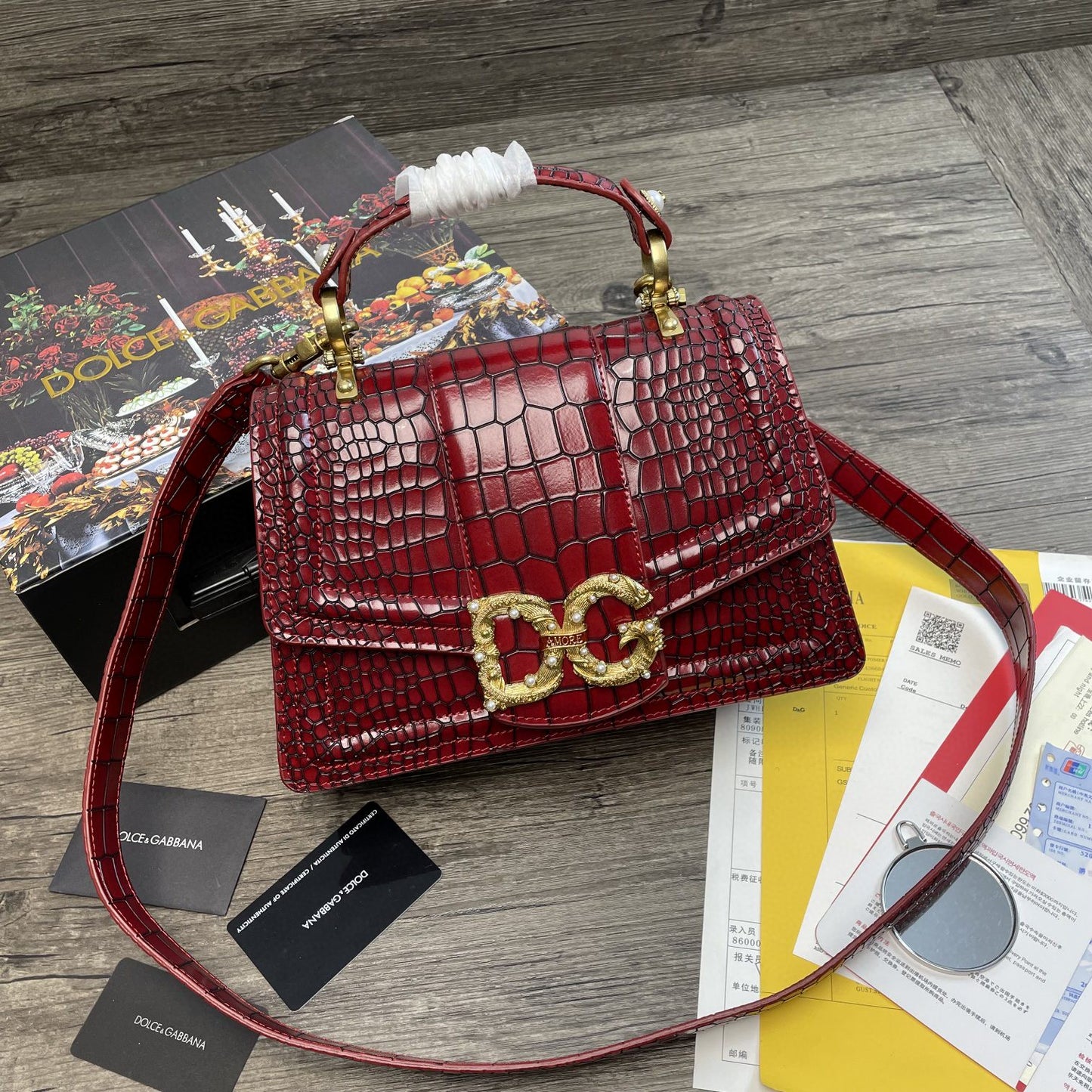 DG Print DG Girls Bag Burgundy For Women 10.6in/27cm DG