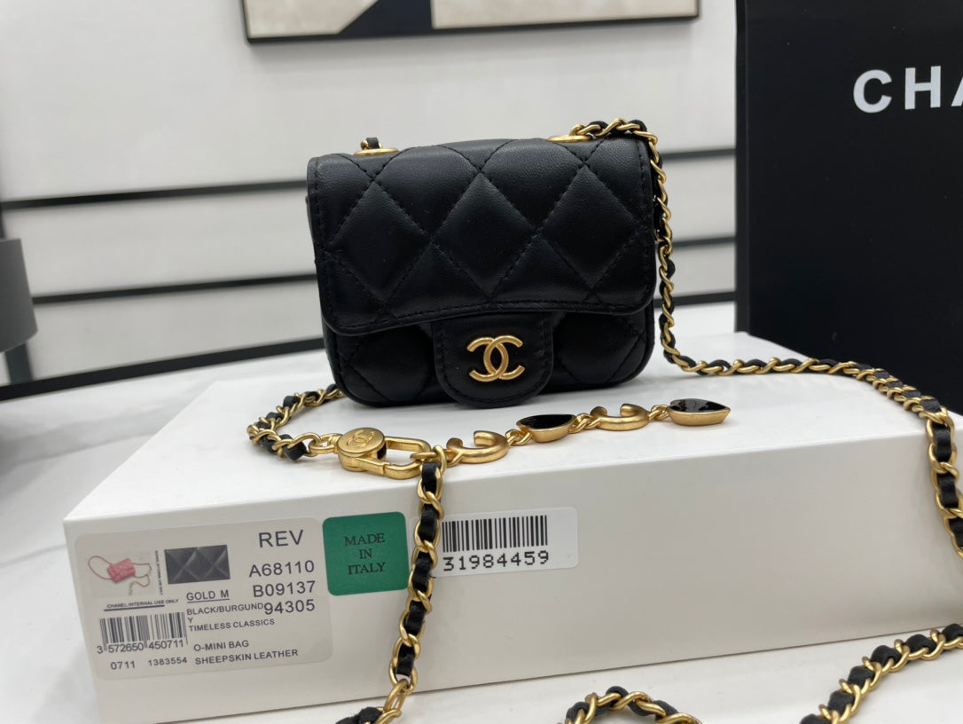 ChanelMini Flap Bag Black For Women, Women’s Bags 3.5in/9cm