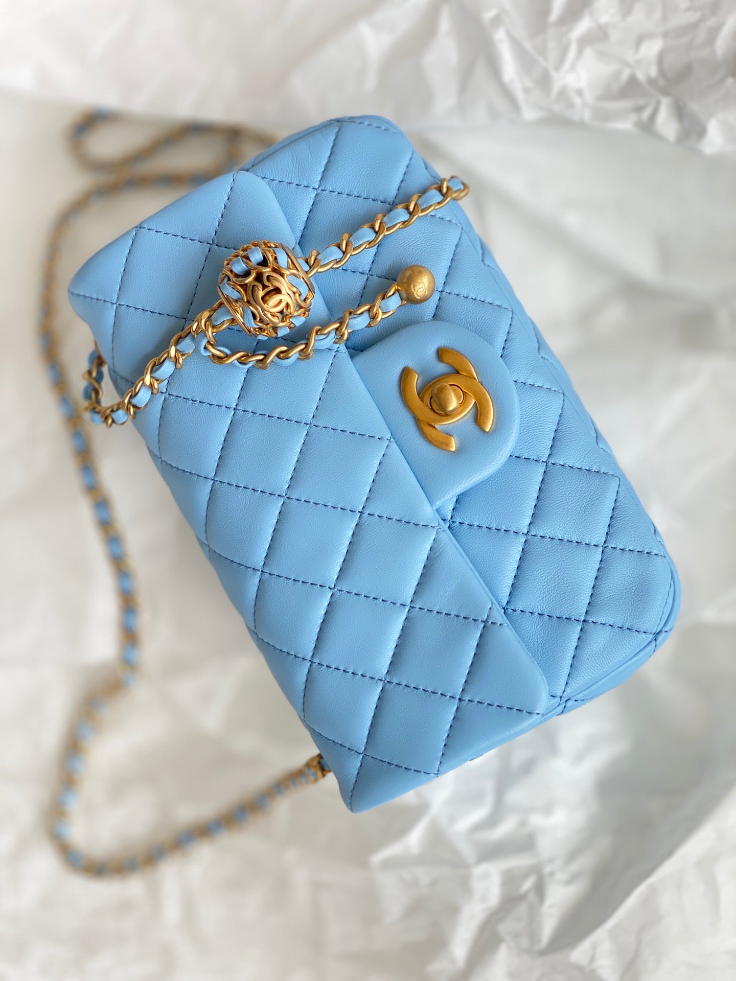 ChanelMini Flap Bag Blue For Women, Women’s Bags 7.9in/20cm