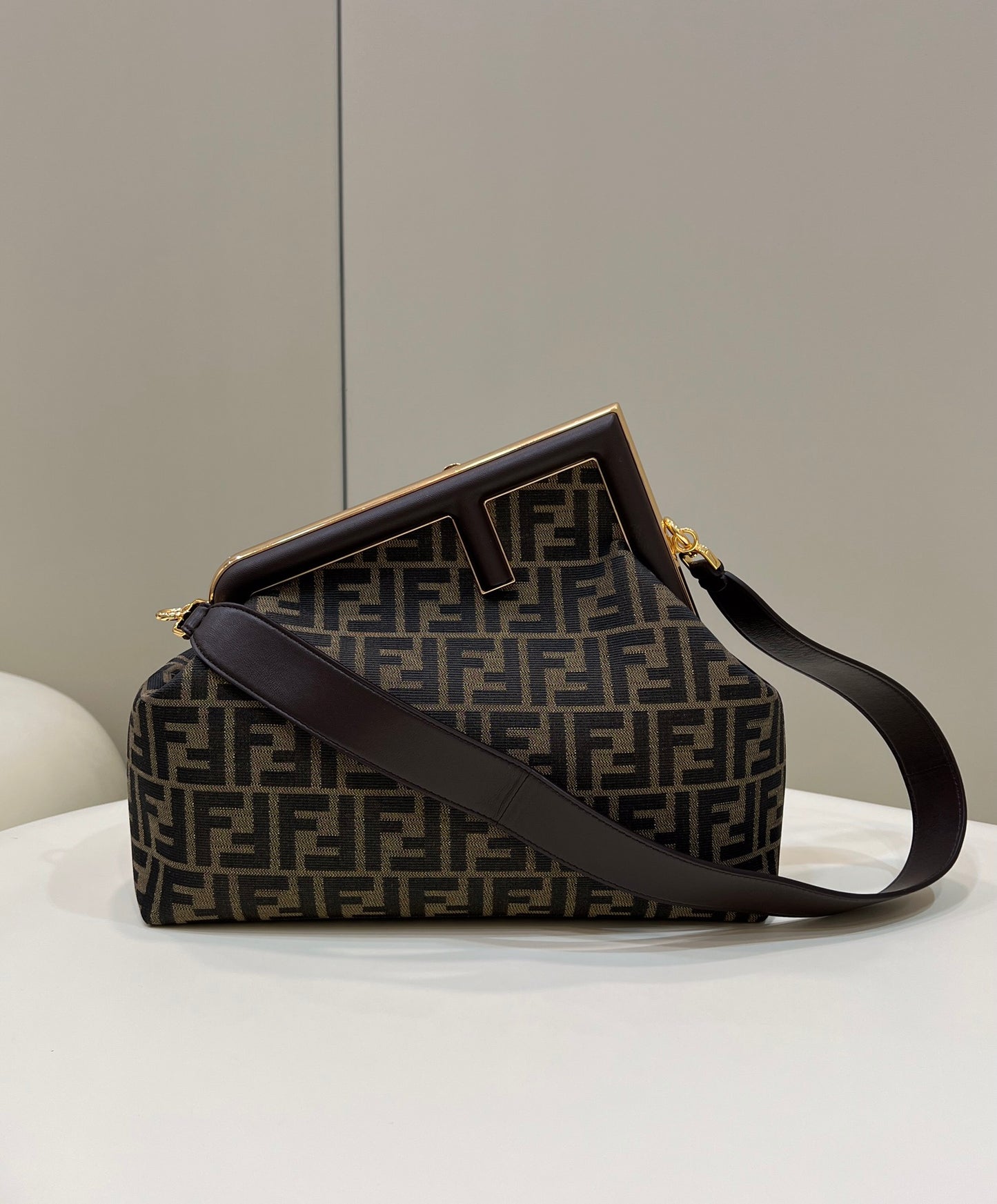 FI First Small Brown Canvas For Women, Women’s HandBags, Shoulder And Crossbody Bags 10.2in/26cm FF 8BP129