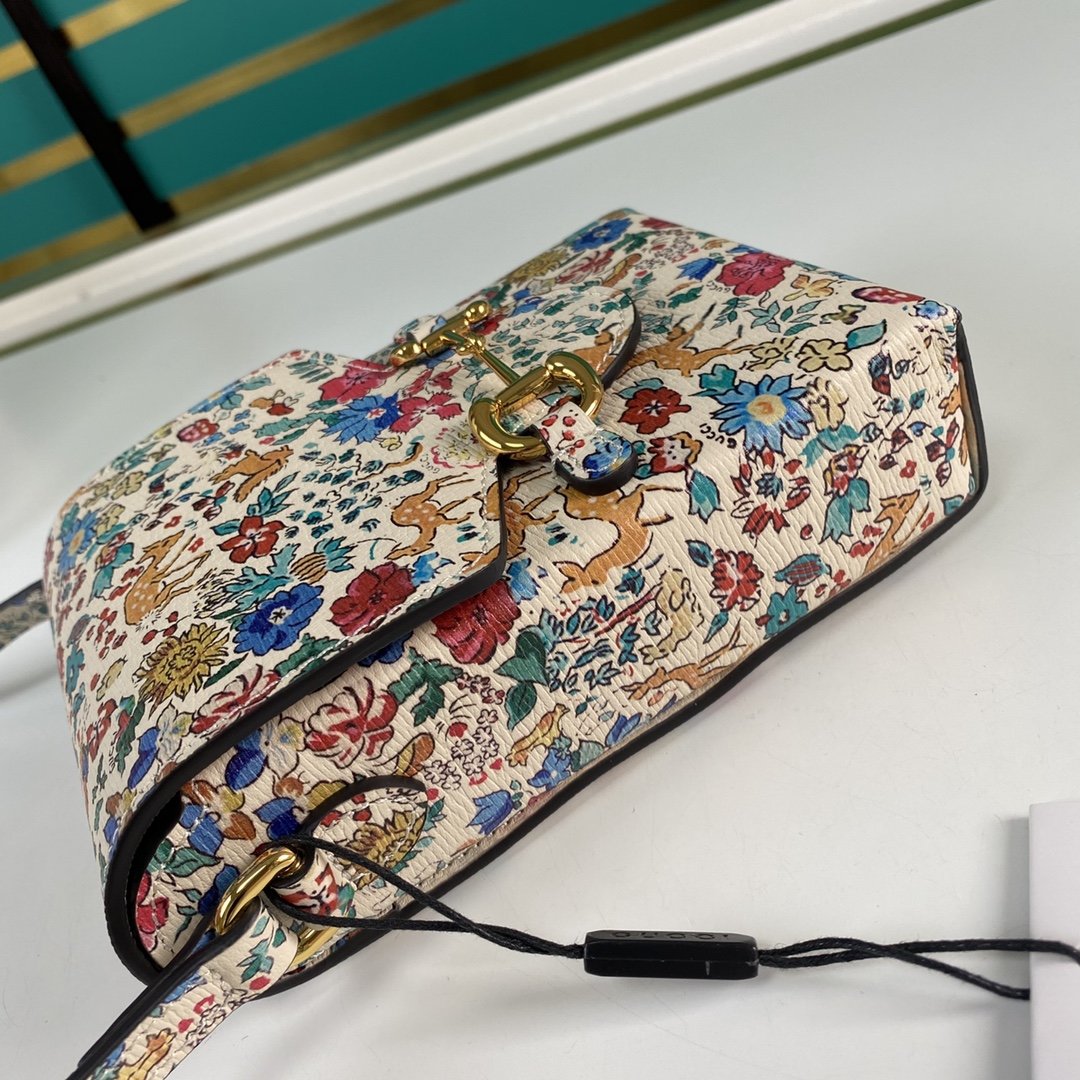 gg Horsebit 1955 Mini Flora Bag For Women And Men 6.7in/17cm gg