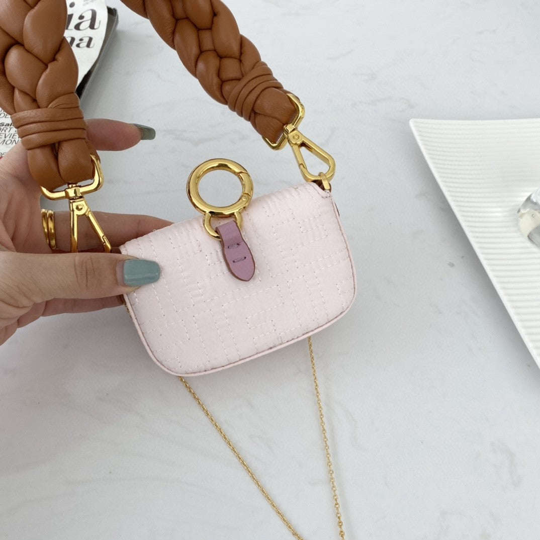 FI Nano Baguette Maxi Handle Pink and Brown Bag For Woman 6.5cm/2.5in