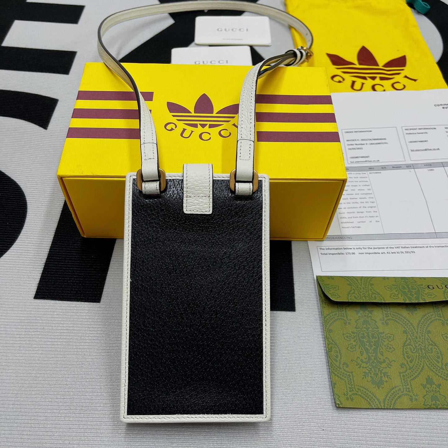 gg x Adidas Phone Case Black For Women, Women’s Bags 7.3in/18cm gg