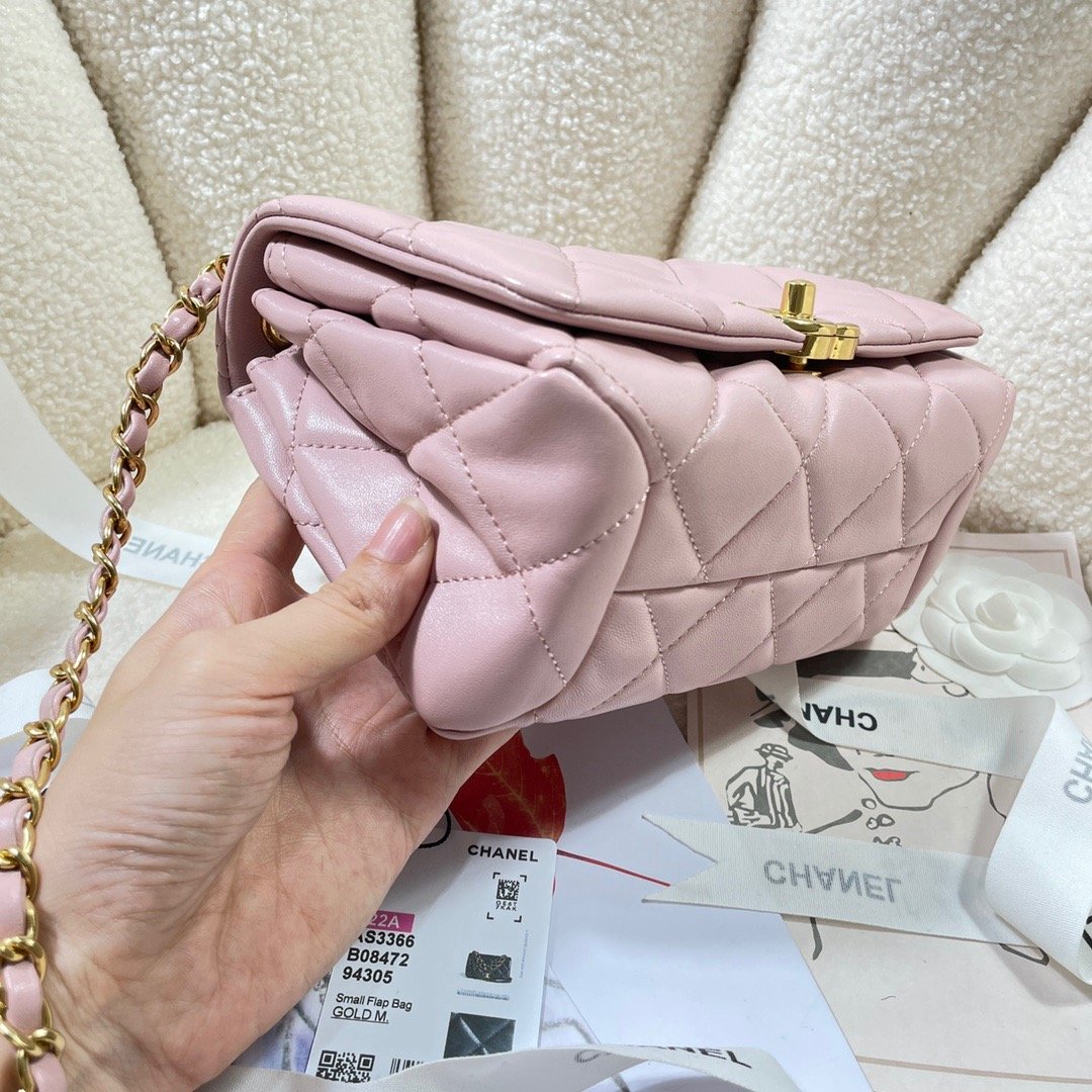 Chanel Flap Bag Gold Hardware PiNike For Women, Women’s Handbags, Shoulder Bags 7.9in/20cm AS3366