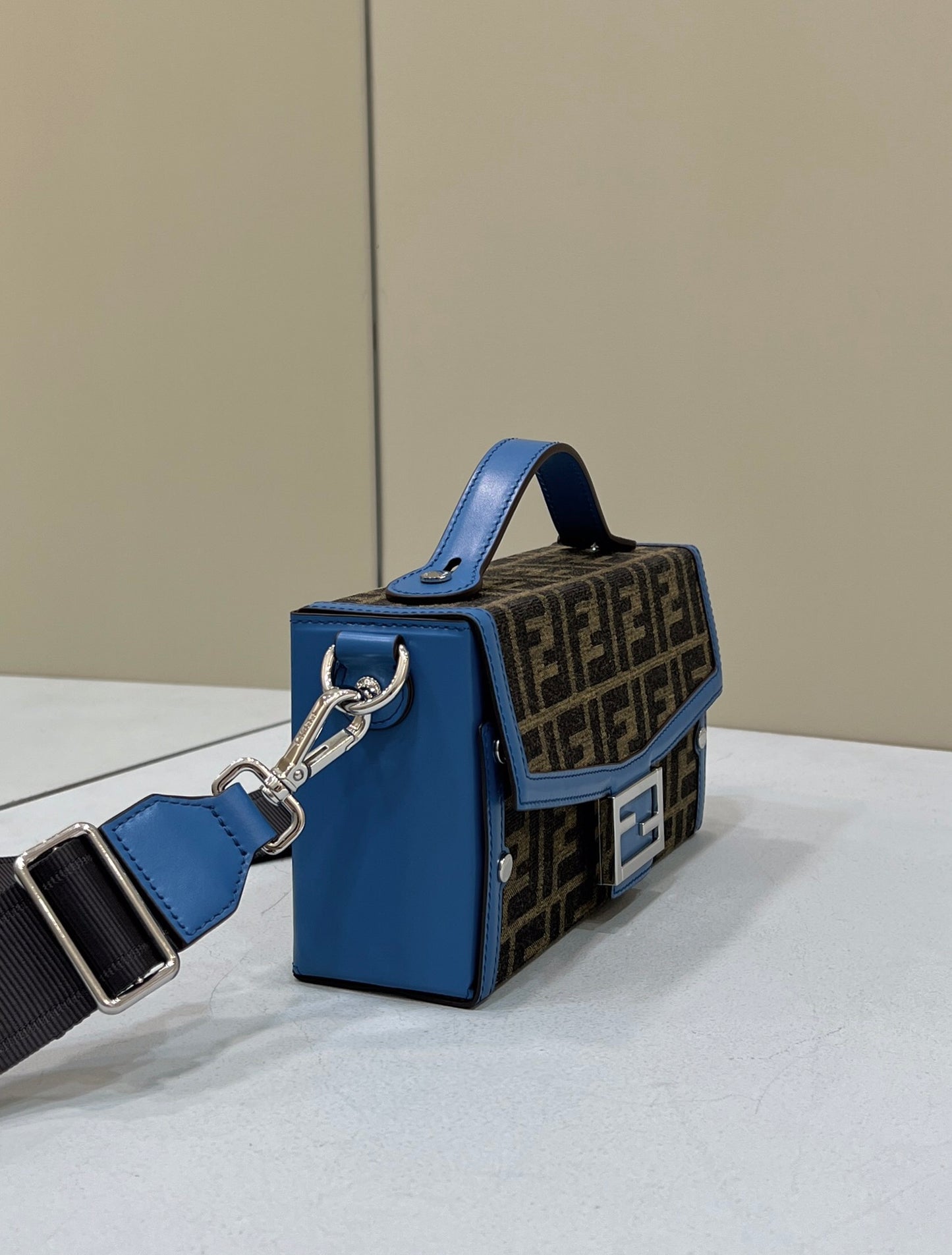 FI Mon Baguette Soft Trunk Brown and Blue Bag For Woman 21.5cm/8.5in
