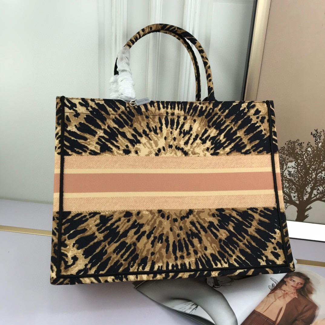 DI Large Book Tote Multicolor Tie & Embroidery, Multicolor, For Women Women’s Handbags, Shoulder Bags, 42cm CD M1286ZJAI M884