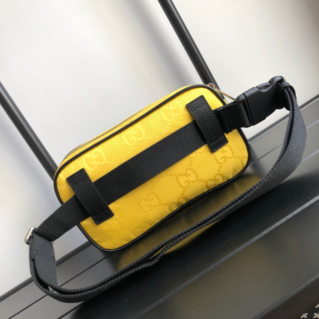 gg Off The Grid Belt Bag Yellow gg ECONYL® For Men 9.5in/24cm gg