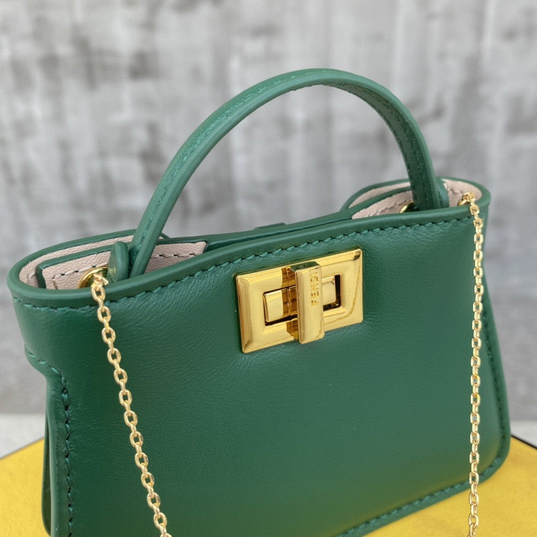 FI Nano Peekaboo Charm Crossbody Green Bag For Woman 12cm/4.5in