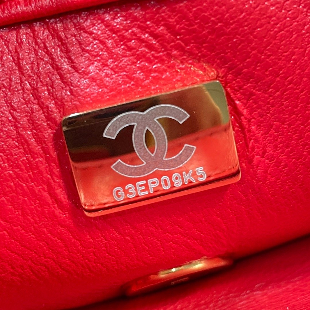 ChanelMini Flap Bag Gold Hardware Red For Women, Women’s Handbags, Shoulder Bags 6.7in/17cm AS3365