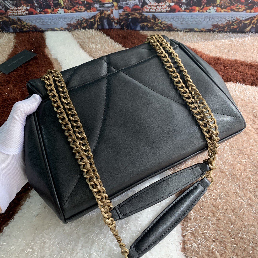 DG Medium Devotion Shoulder Bag In Quilted Nappa Black For Women 10.2in/26cm DG